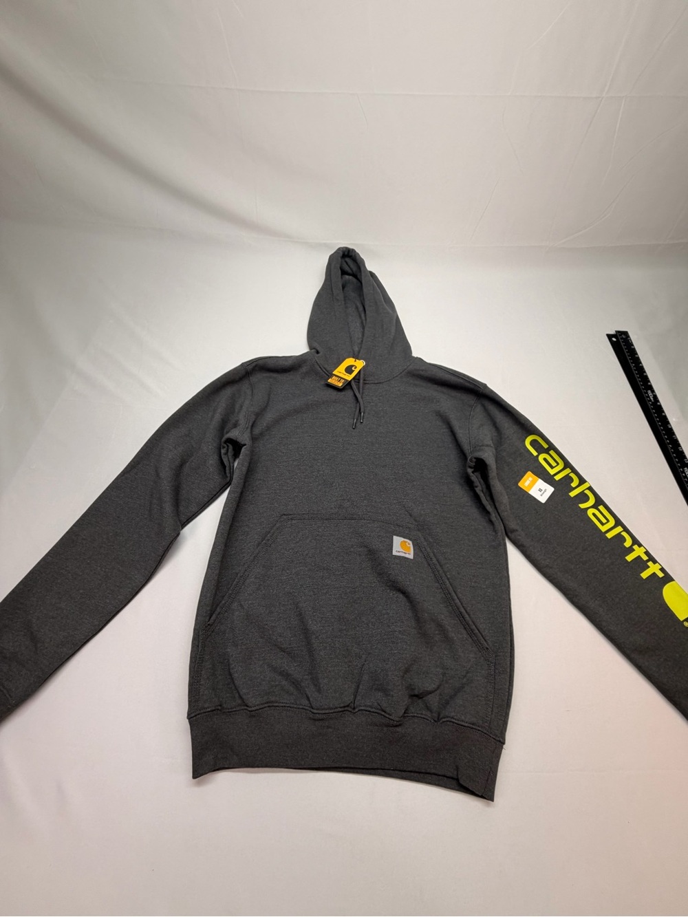 NWT Carhartt Men’s XS Loose Fit Midweight Logo Sleeve Hoodie Gray